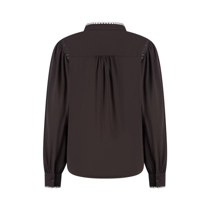 Lady Day Blouse Tammy open detail - Donker bruin Lady Day Blouse Tammy open detail - Donker bruin